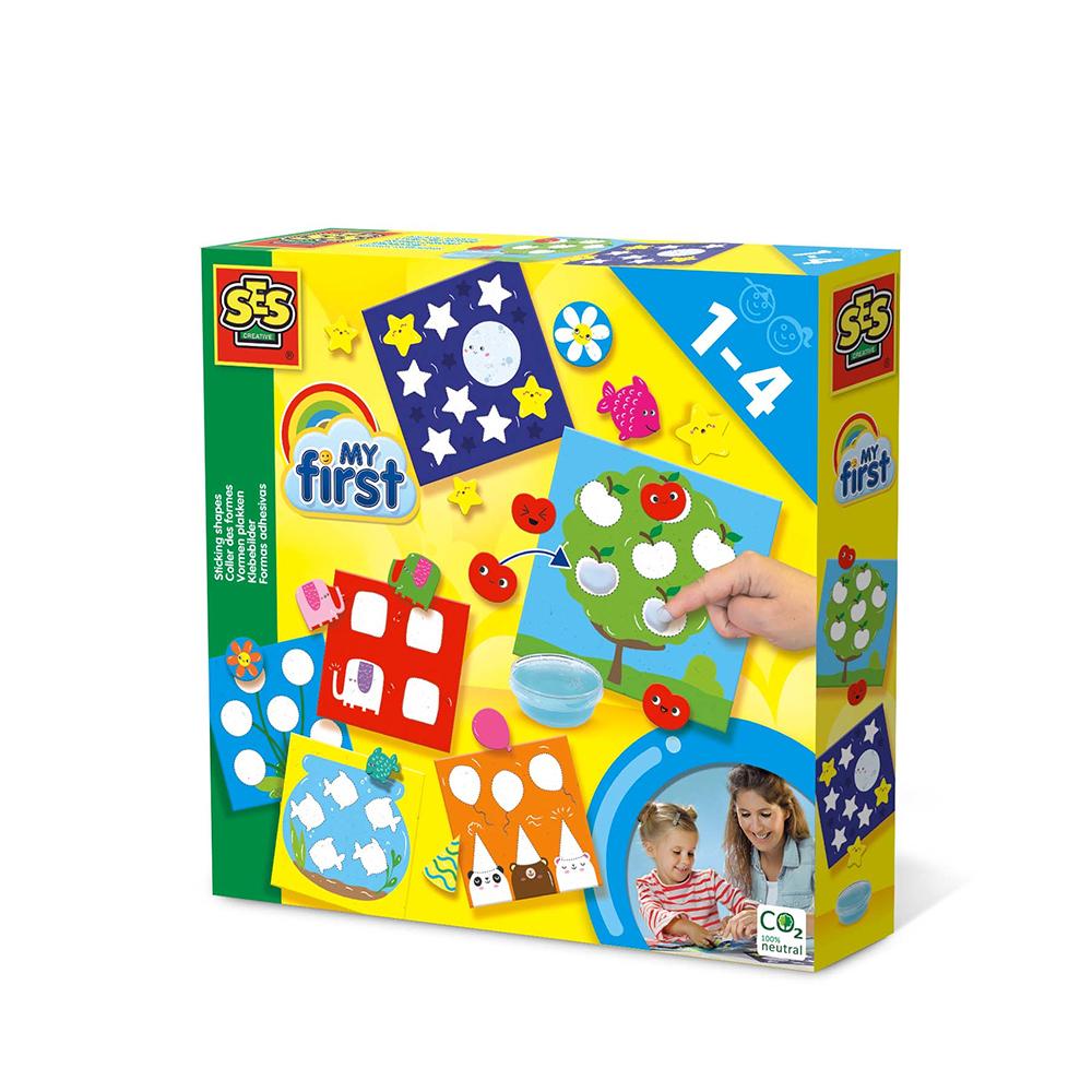 荷蘭SES DIY手作系列-形狀膠水貼畫-14428 寶寶玩具 認知學習 DIY勞作玩具 貼紙玩具 貼畫玩具 親子互動-細節圖2