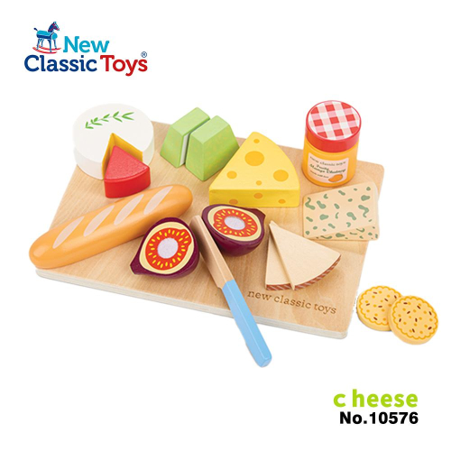 荷蘭 New Classic Toys 香濃乳酪起司盤-10576 家家酒 木製玩具 切切樂 擬真玩具 認知學習