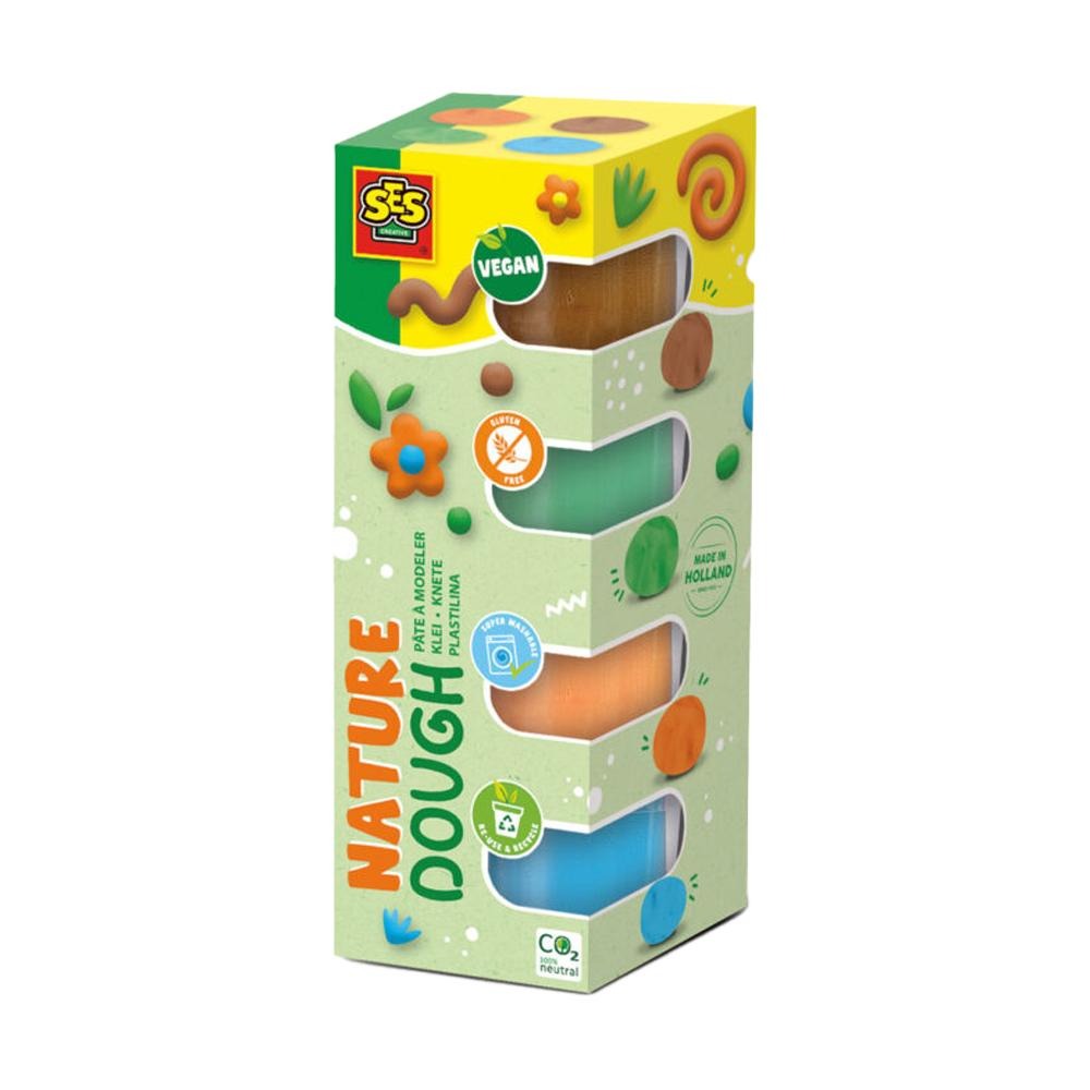 荷蘭SES 幼兒DIY快樂創意黏土-大地4色x90g-00513 黏土玩具 兒童勞作 無毒黏土 幼兒園粘土 彩泥玩具-細節圖2