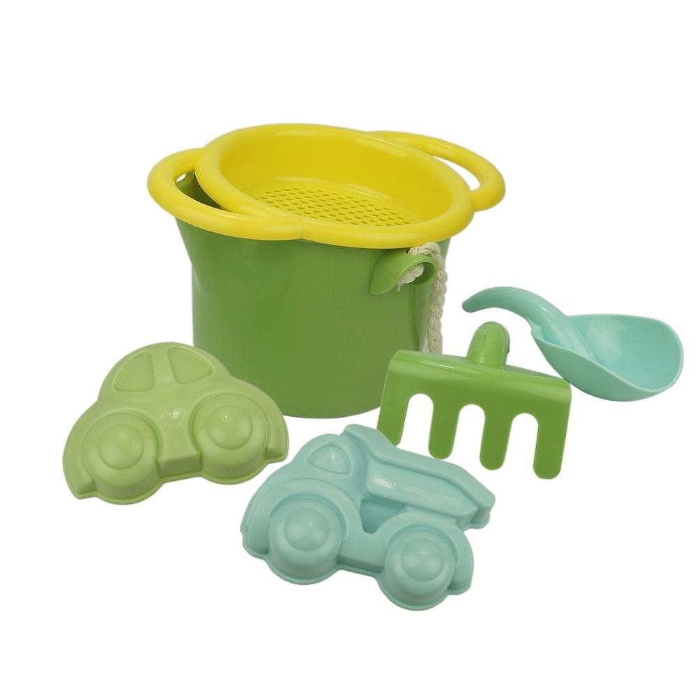 瑞典Viking toys踩不壞/不刮手的維京玩具-Ecoline夏日沙灘玩沙工具5件組-可愛車車 20-82040-細節圖2