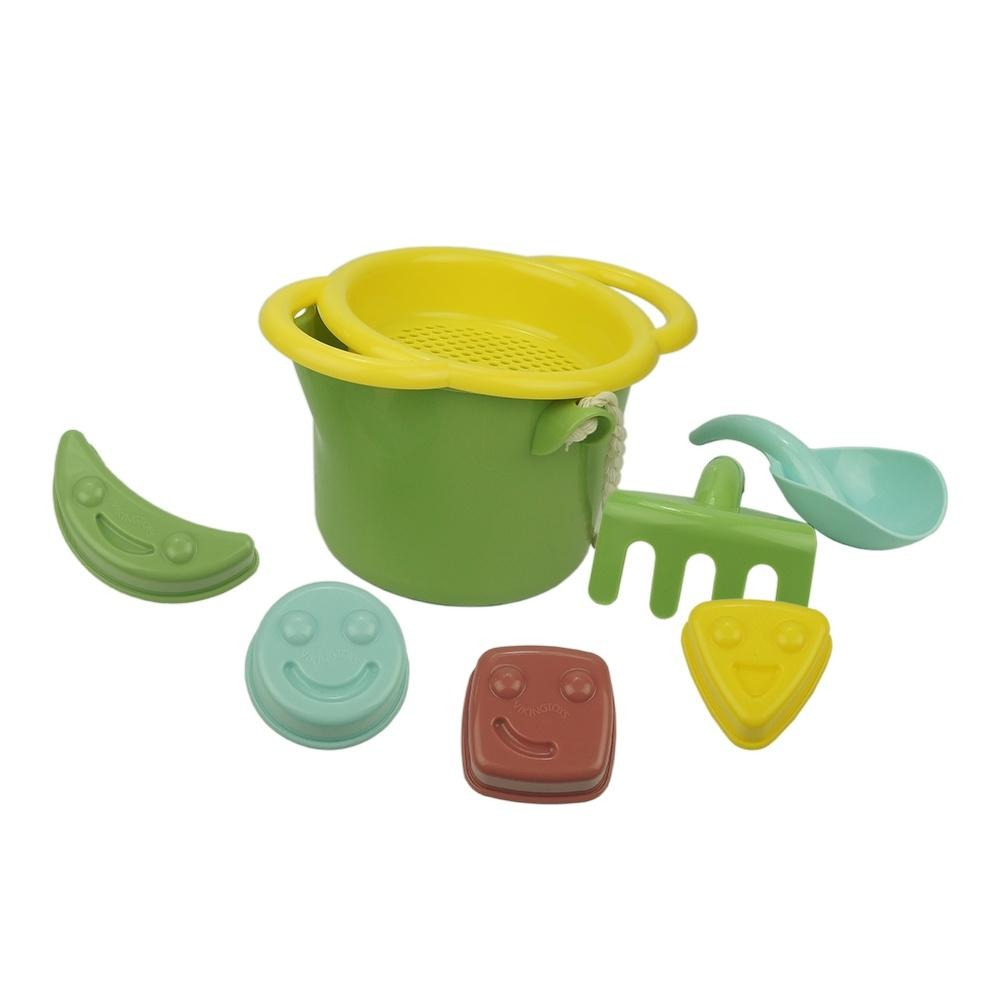 瑞典Viking toys踩不壞/不刮手的維京玩具-Ecoline夏日沙灘玩沙工具7件組-快樂微笑 20-82041-細節圖2