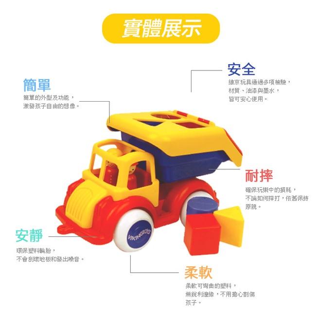 瑞典Viking toys踩不壞/不刮手的維京玩具-Jumbo形狀認知資源回收車(含2隻人偶)-28cm #拼圖配對認知-細節圖6