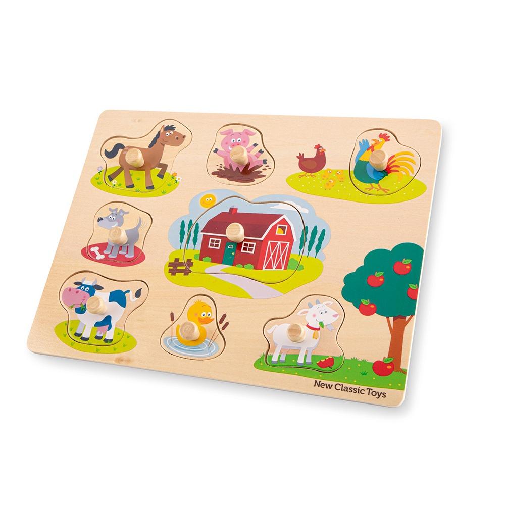 荷蘭New Classic Toys 寶寶木製拼圖-農場樂園 - 10430 #寶寶拼圖 #木製拼圖 #寶寶認知玩具-細節圖2