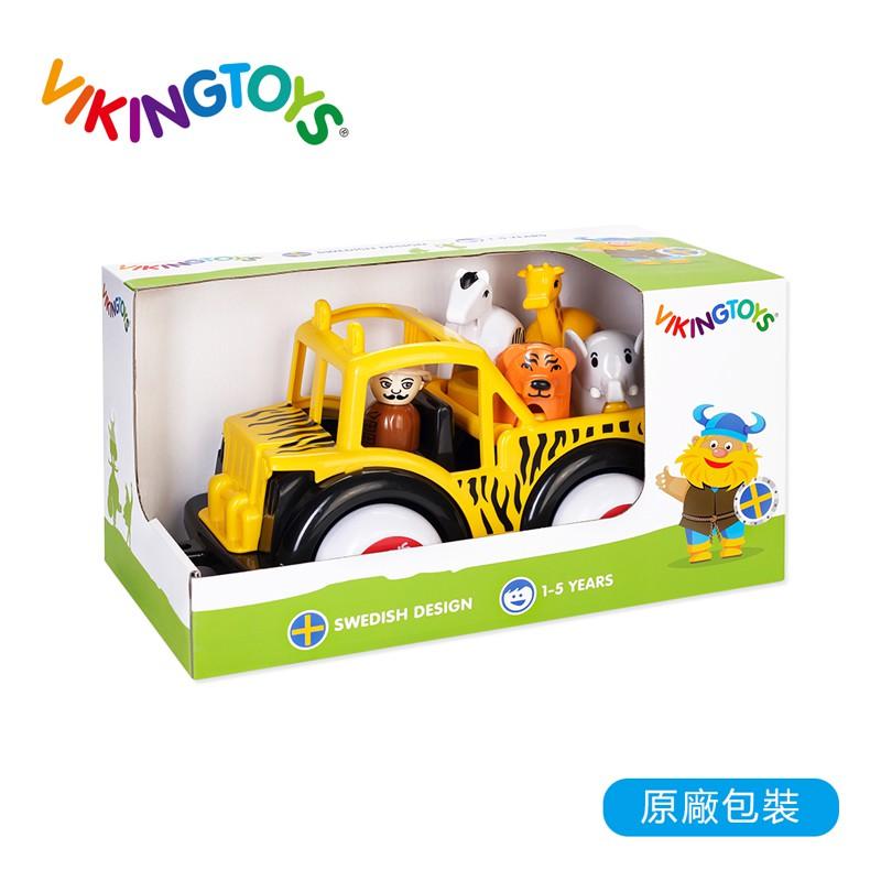 瑞典Viking toys踩不壞/不刮手的維京玩具-Jumbo 動物吉普車-28cm(含4隻可愛小動物)-細節圖2