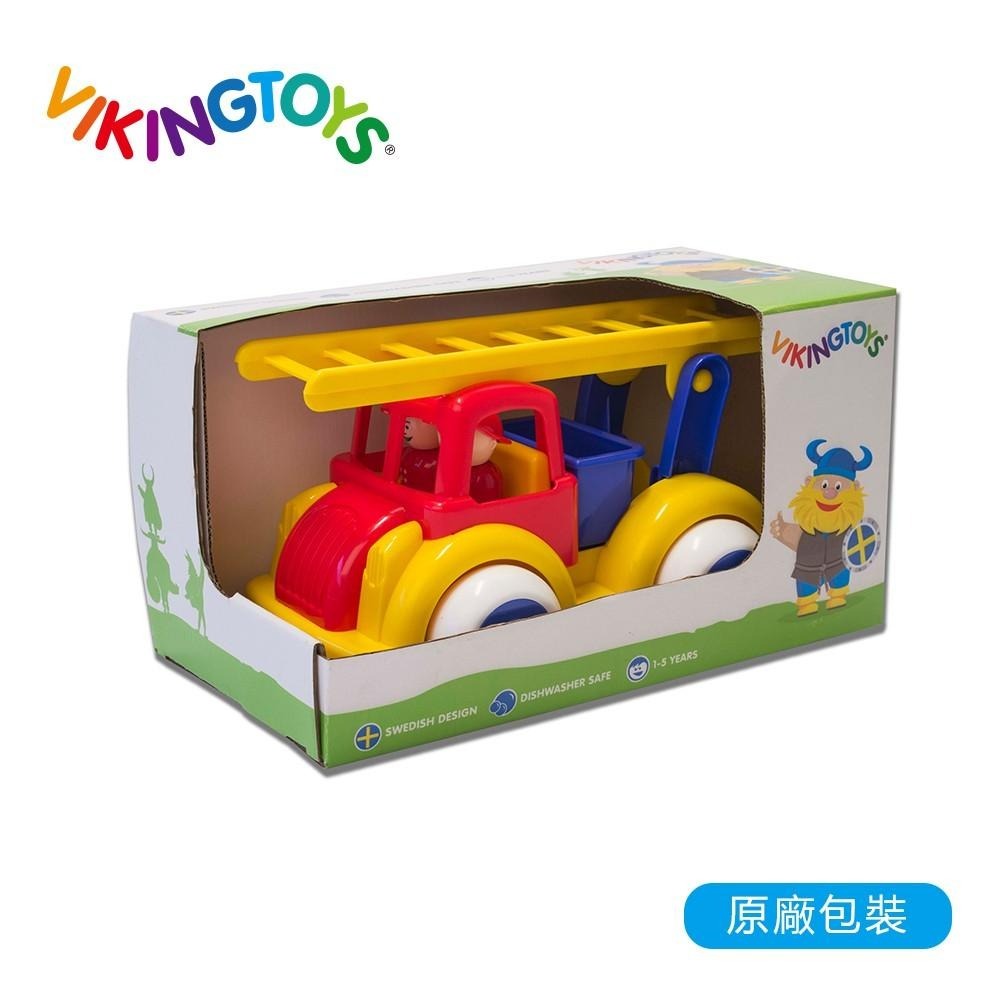 瑞典Viking toys踩不壞/不刮手的維京玩具-Jumbo救援雲梯車(含2隻人偶)-28cm #消防車車#雲梯車-細節圖2