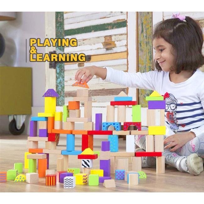 New Classic Toys 繽紛基礎創意積木100pcs - 10812 寶寶積木 積木玩具 早教玩具 推塔積木-細節圖7