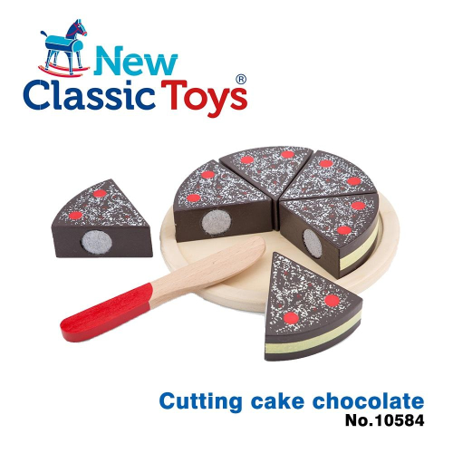 荷蘭 New Classic Toys 巧克力蛋糕切切樂 - 10584 #切切樂 #木製玩具 #家家酒玩具