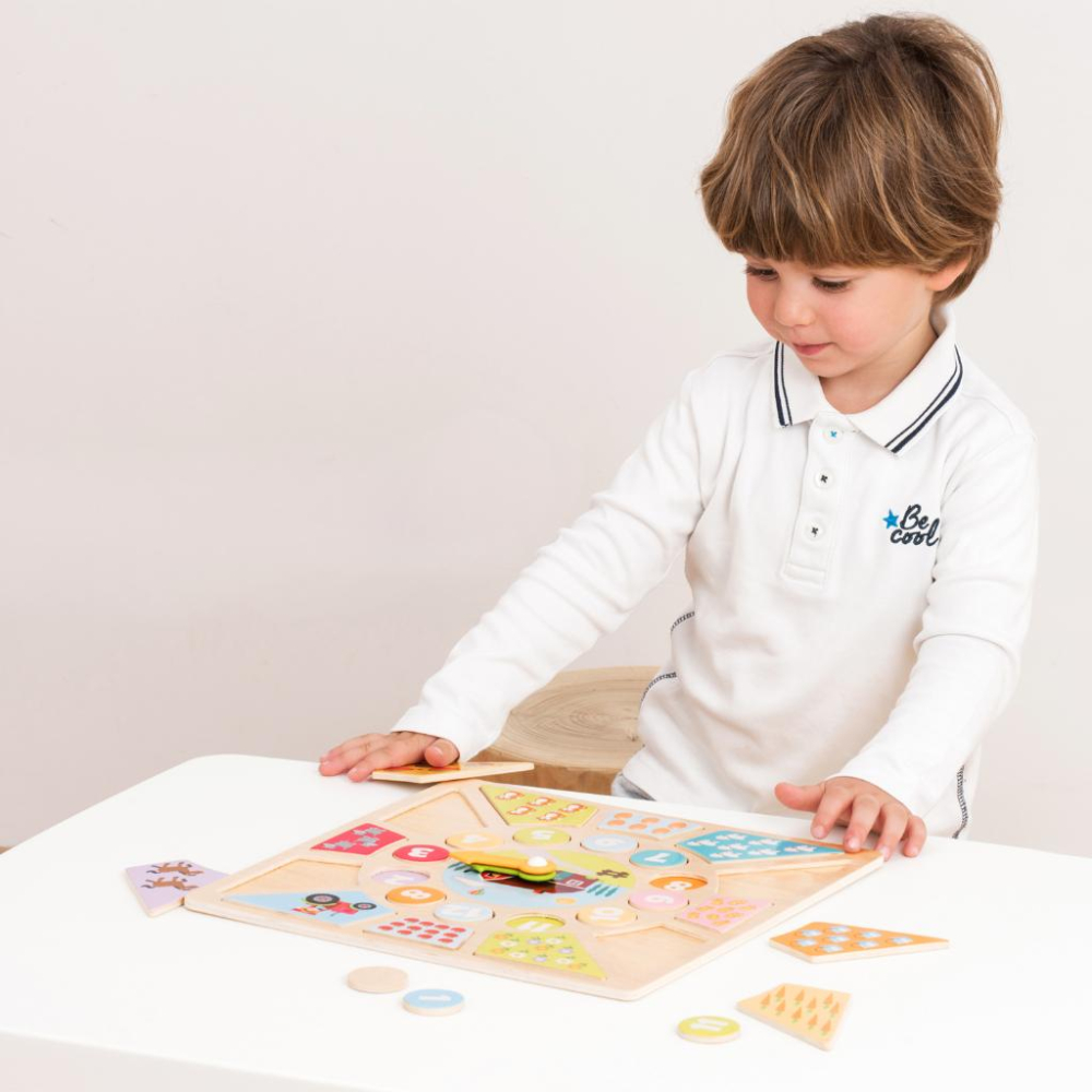 荷蘭 New Classic Toys 寶寶認知學習時鐘拼圖 - 18250  寶寶玩具 木製玩具 認知學習 拼圖-細節圖6