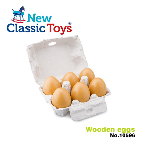 荷蘭 New Classic Toys 盒裝雞蛋6顆 - 10596 #家家酒 #切切樂 #木製玩具 #擬真玩具