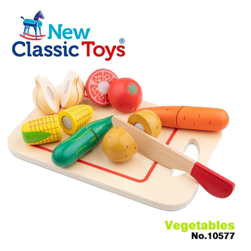 荷蘭 New Classic Toys 蔬食切切樂8件組 - 10577 #木製玩具 #家家酒 #切切樂