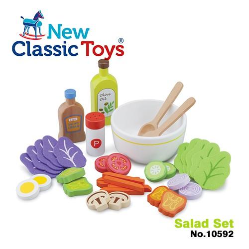 荷蘭New Classic Toys 蔬食沙拉組合 - 10592 木製玩具 家家酒 切切樂 認知學習 小主廚 煮菜遊戲