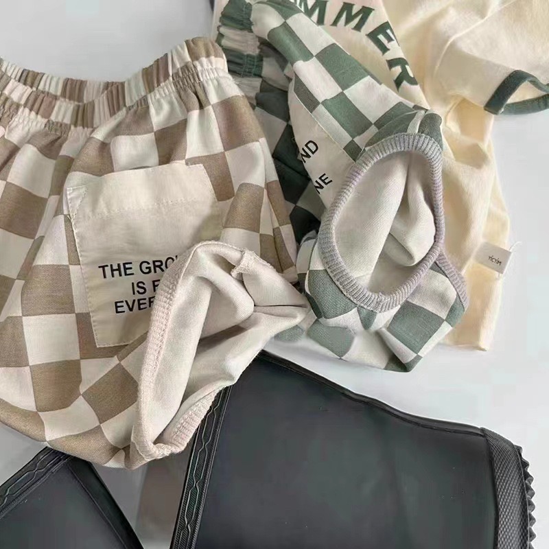 短袖格子兩件式-細節圖3