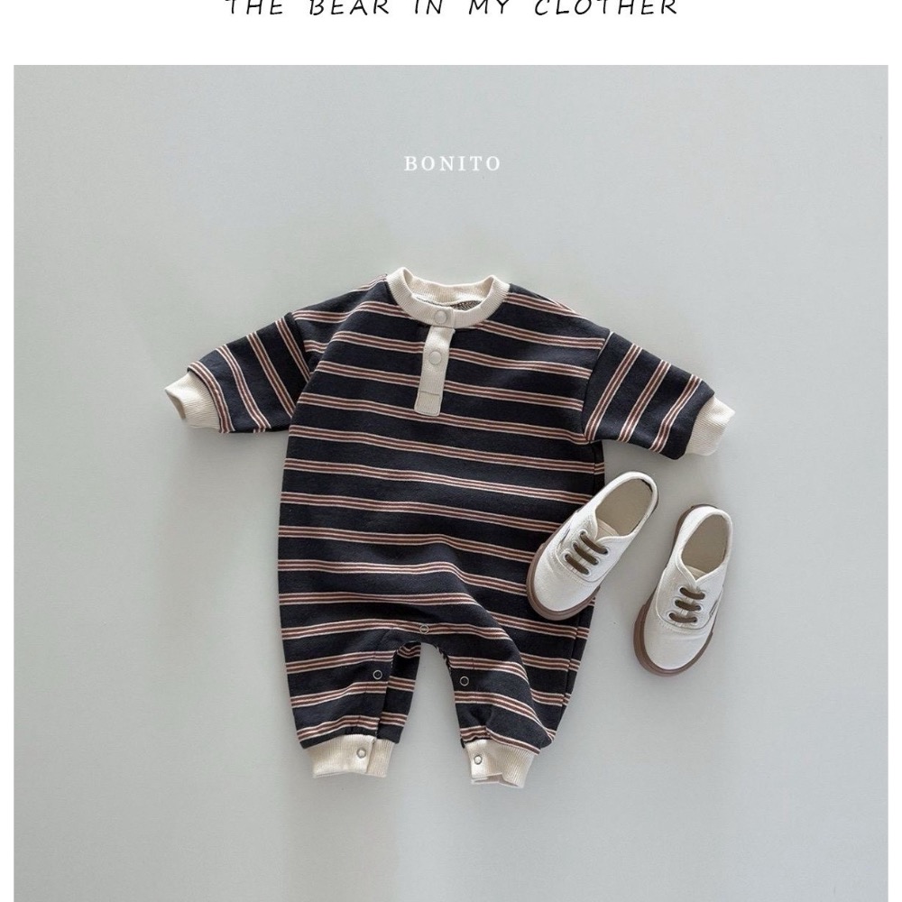 EB韓版條紋外穿爬爬衣-細節圖2