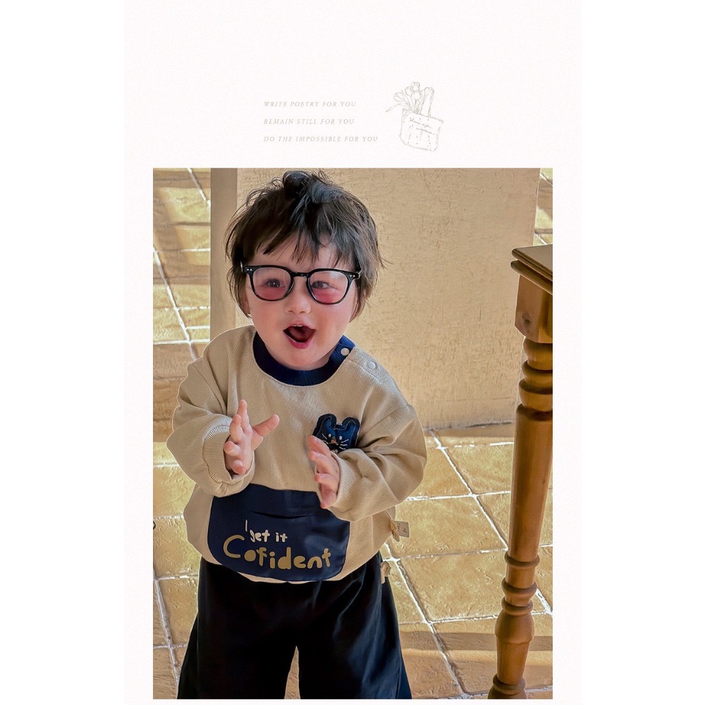 EB 韓版貼布牛仔套裝-細節圖2