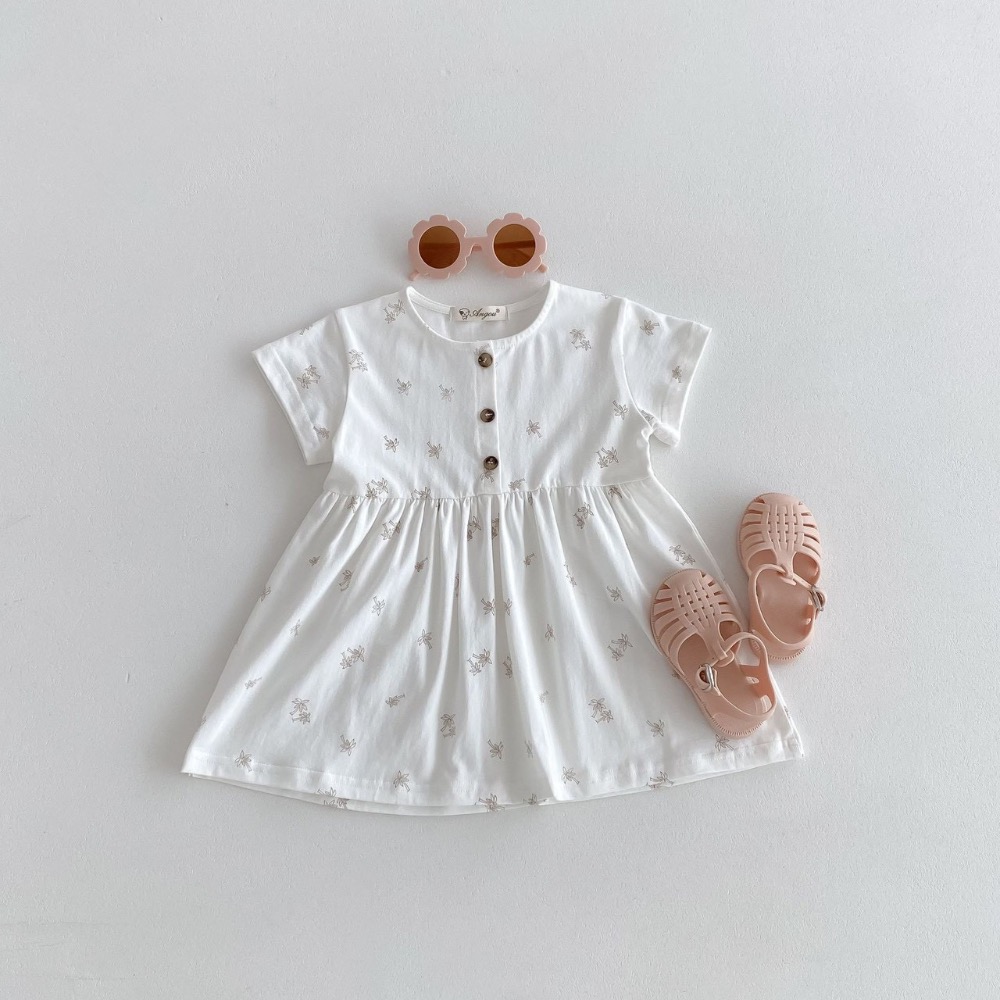 EB 椰子樹印花短袖公主裙-細節圖2