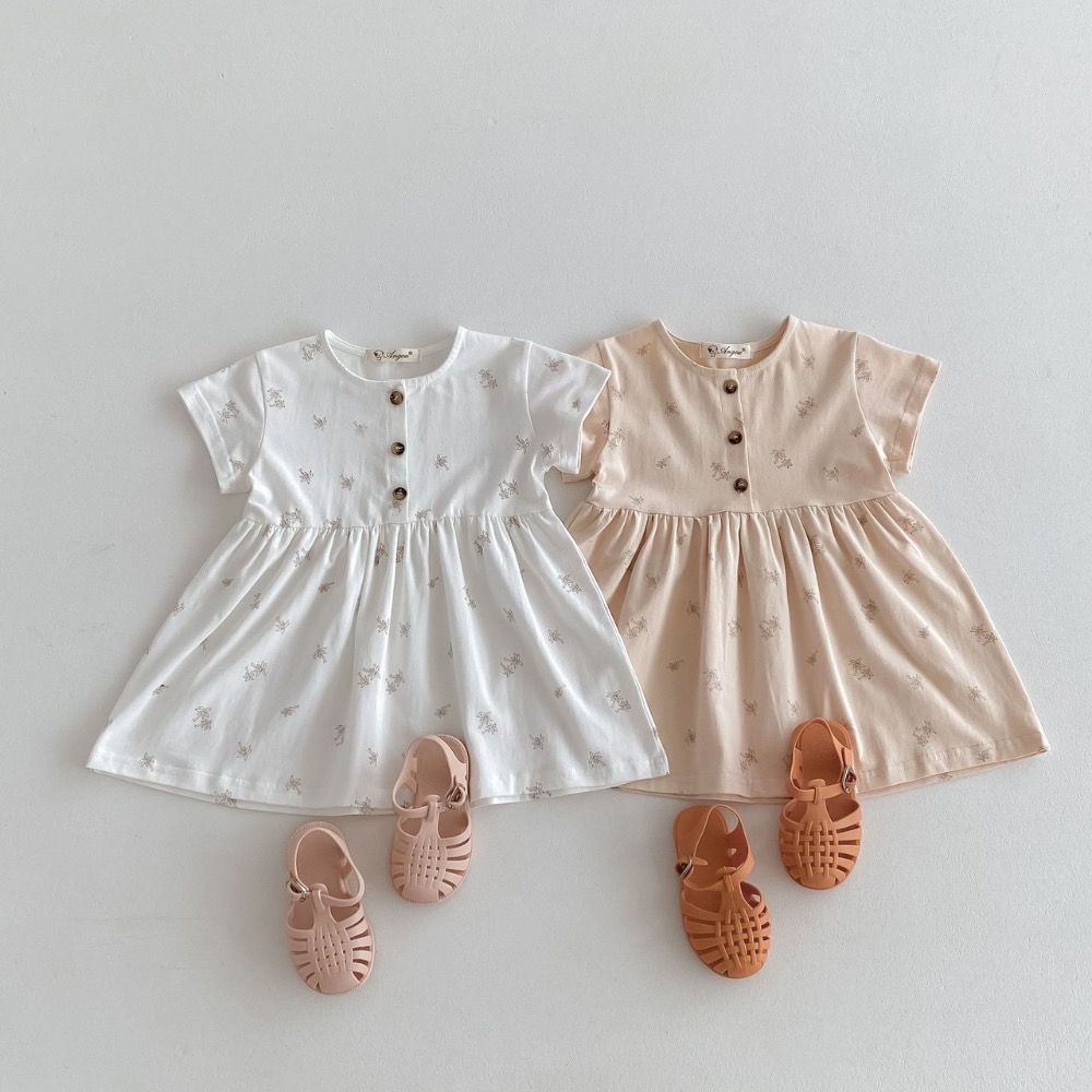 EB 椰子樹印花短袖公主裙-細節圖3