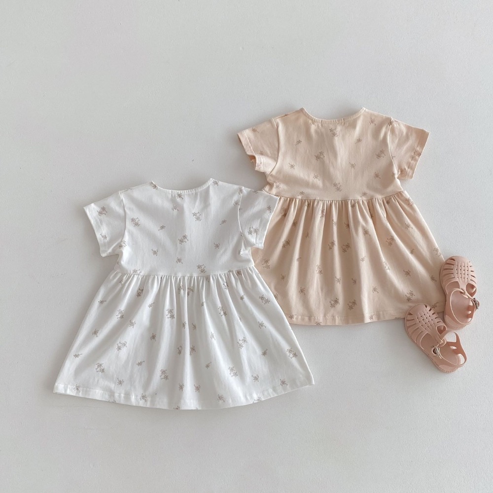 EB 椰子樹印花短袖公主裙-細節圖4