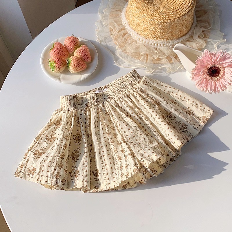 EB碎花褶皺褲裙-細節圖2