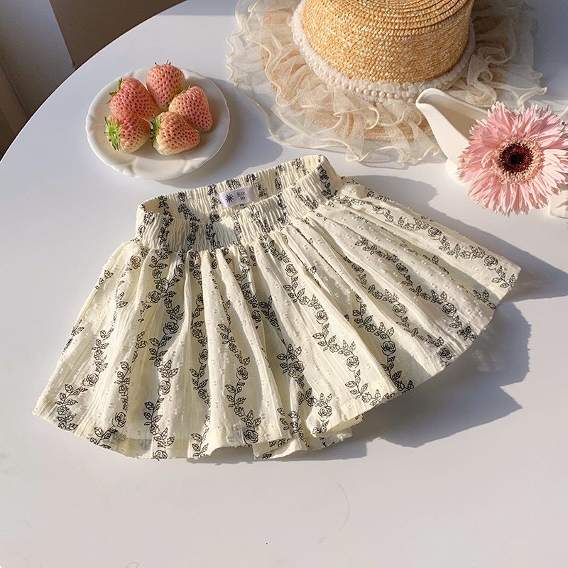 EB碎花褶皺褲裙-細節圖3