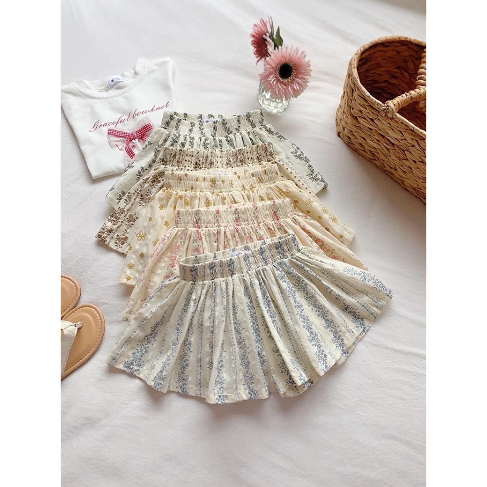 EB碎花褶皺褲裙-細節圖5