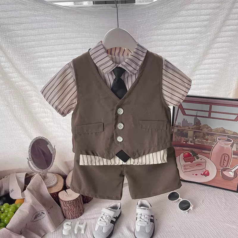 夏氣寶寶西裝領小背心套裝-規格圖3