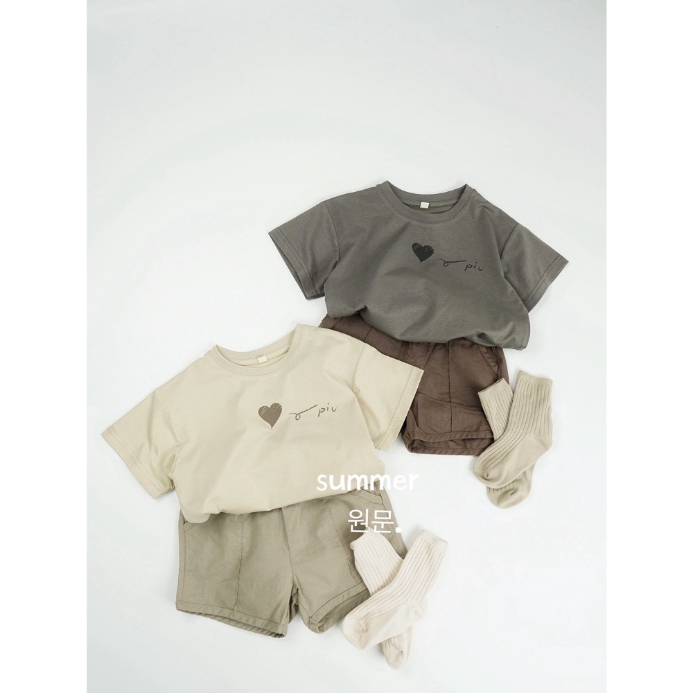 韓系愛心卡通清爽棉T-細節圖2