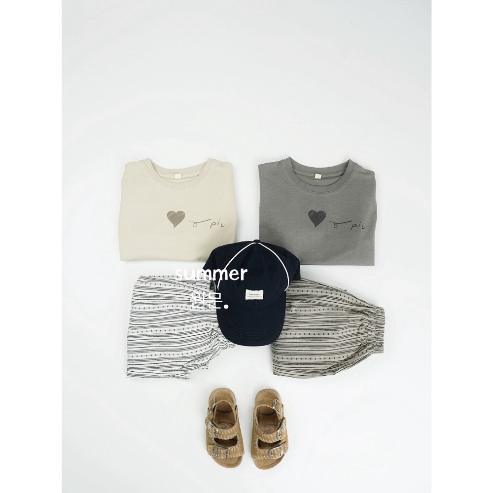 韓系愛心卡通清爽棉T-細節圖3