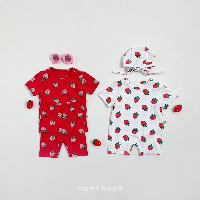 韓國oottbebe草莓包屁衣-細節圖2