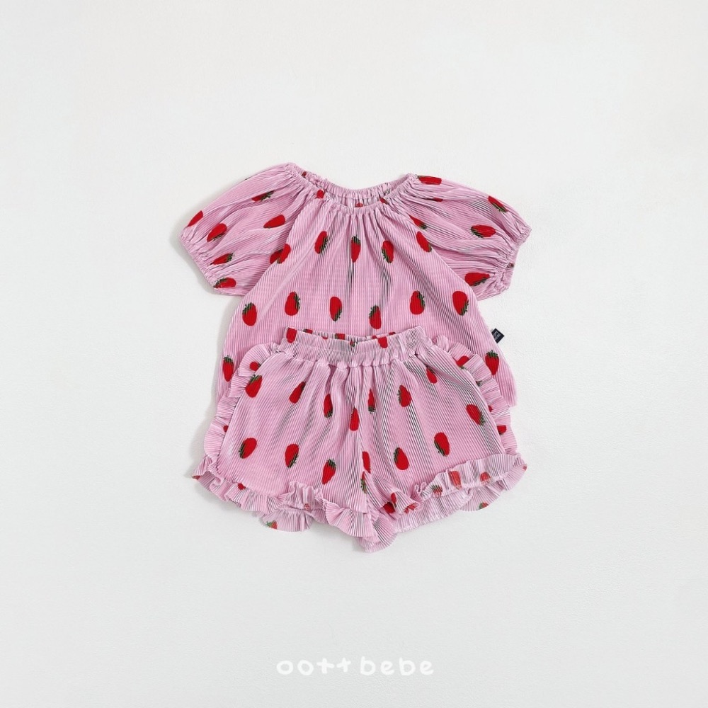 韓國🇰🇷oottbebe 甜莓百褶裙套裝-細節圖2