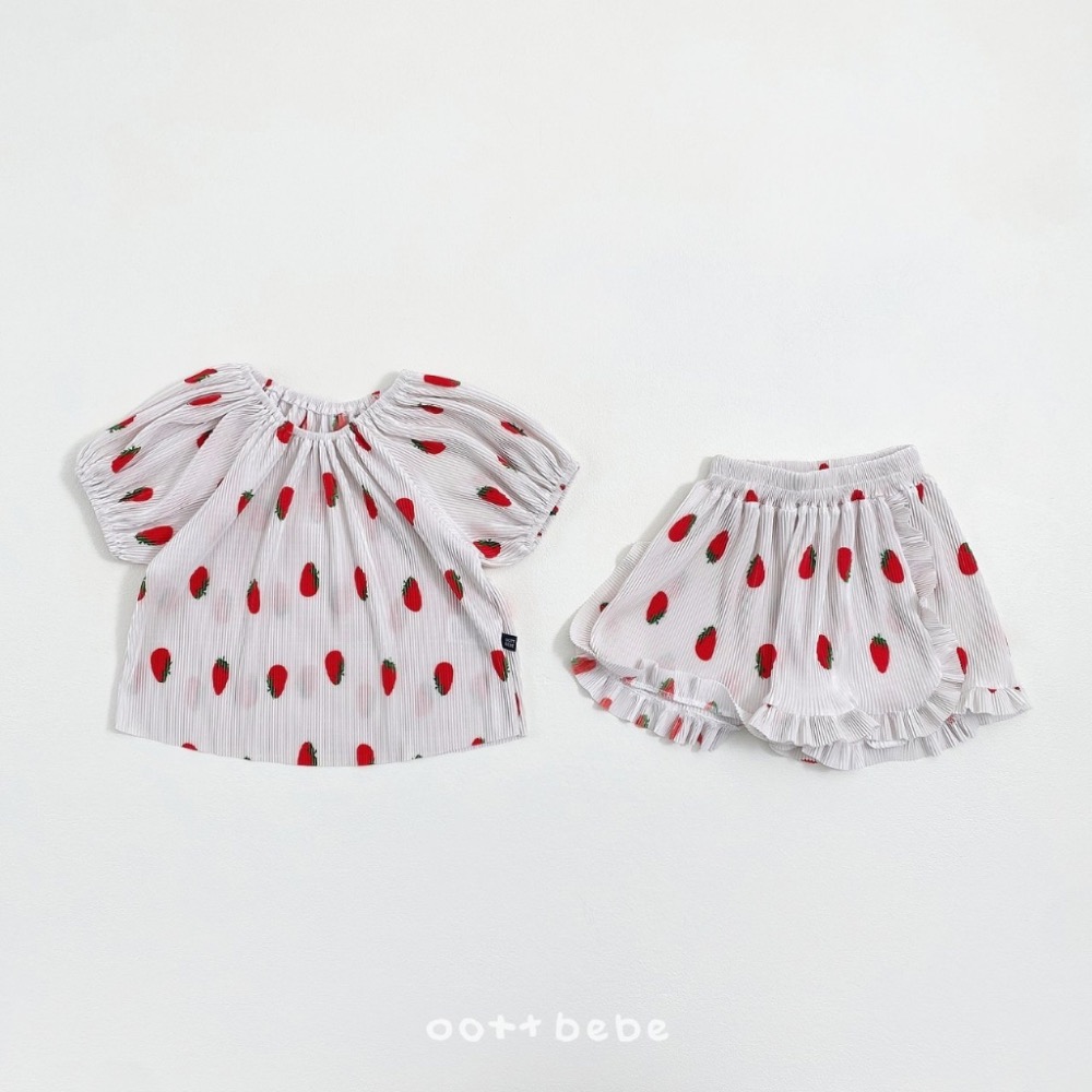 韓國🇰🇷oottbebe 甜莓百褶裙套裝-細節圖4