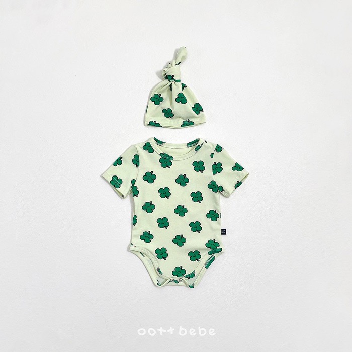 韓國🇰🇷OOTTBEBE 童趣滿版印花包屁衣附帽-細節圖2