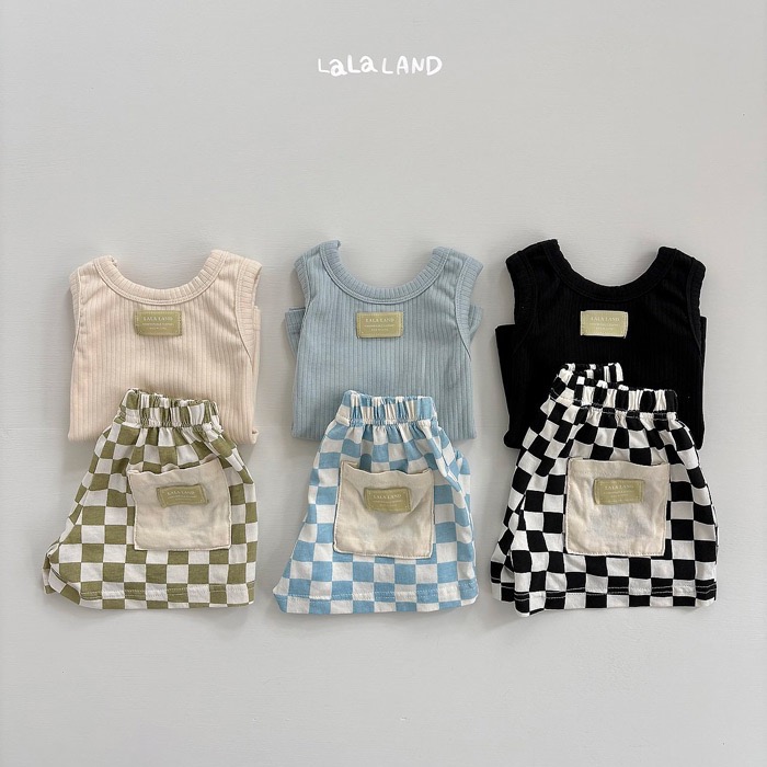 韓國🇰🇷LaLaLand 方格口袋拼接褲-細節圖2