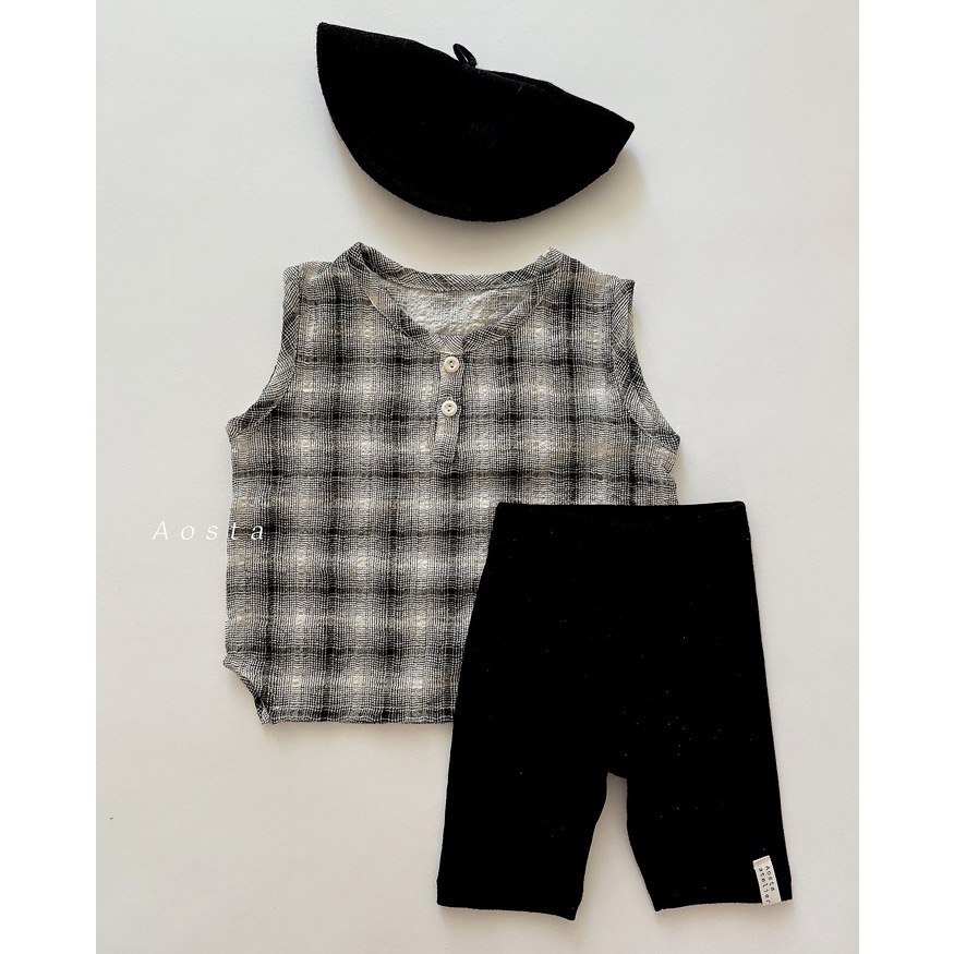 韓國🇰🇷Aosta 格紋系列 （無袖背心）-細節圖7