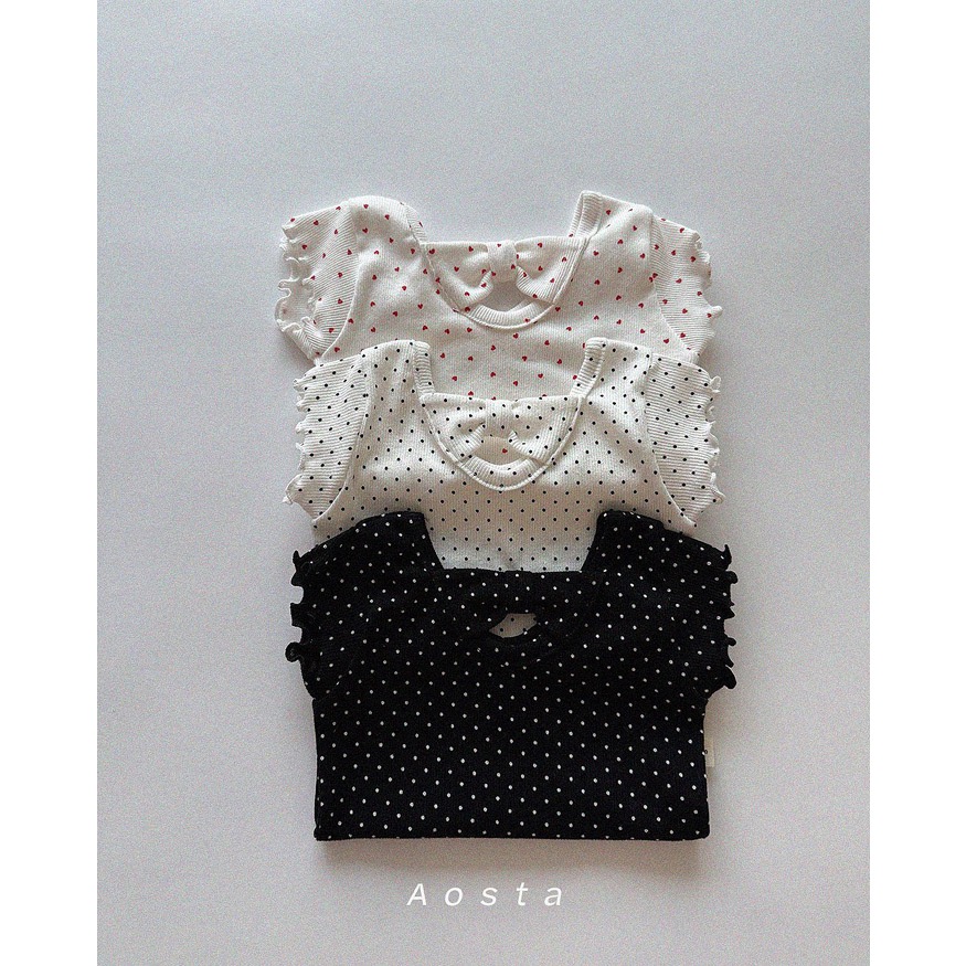 韓國🇰🇷Aosta 小裙擺木耳邊套裝(上衣）-細節圖2