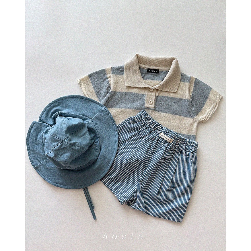 韓國🇰🇷Aosta 直條紋休閒短褲-細節圖3