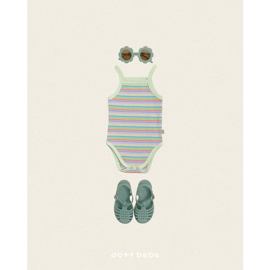 韓國🇰🇷OOTTBeBe 條紋背心包屁衣-細節圖6