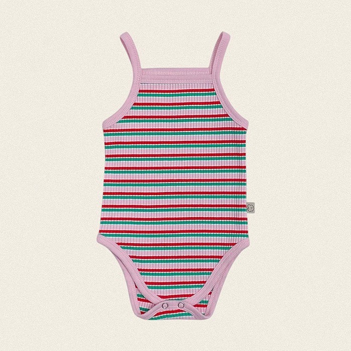 韓國🇰🇷OOTTBeBe 條紋背心包屁衣-規格圖7