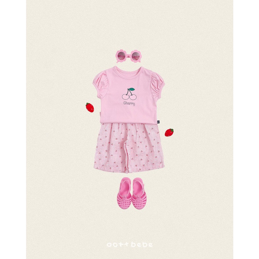 韓國🇰🇷OOTTBeBe 櫻桃印花T恤-細節圖2