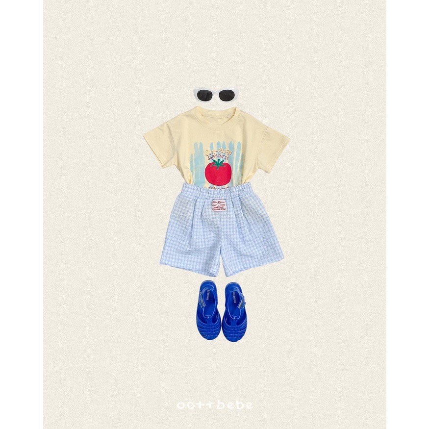 韓國🇰🇷OOTTBeBe 格紋短褲-細節圖3