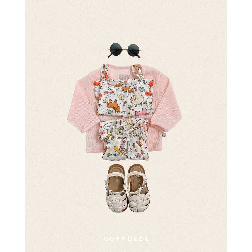 韓國🇰🇷 OOTTBeBe 滿版圖案細肩上下套裝-細節圖4