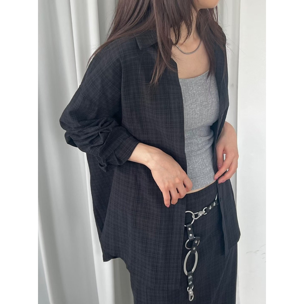 【正韓服飾】百搭細格紋上衣-細節圖3