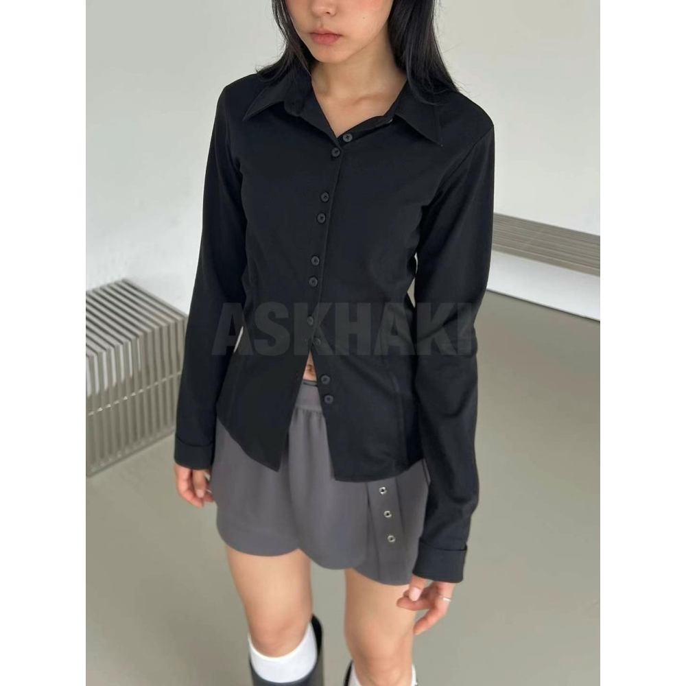 【正韓服飾】日常款棉質修身襯衫-細節圖2
