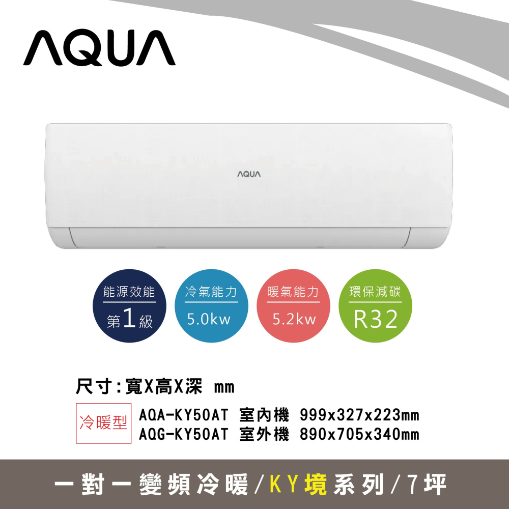 冷暖 壁掛式KY境系列 AQG-KY50AT / AQA-KY50AT-細節圖2