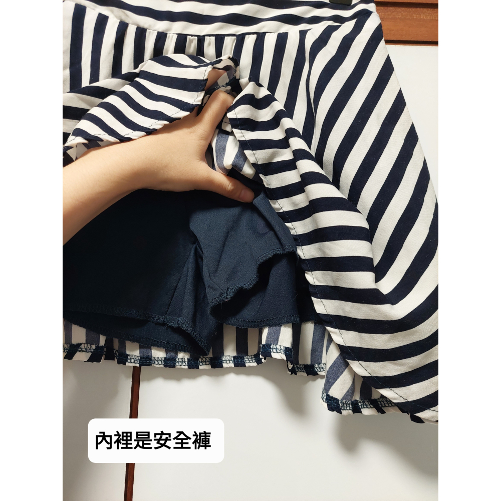 韓系甜心 黑白條紋小短裙(含安全褲)-細節圖5