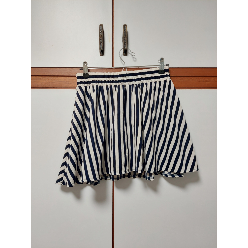 韓系甜心 黑白條紋小短裙(含安全褲)-細節圖6