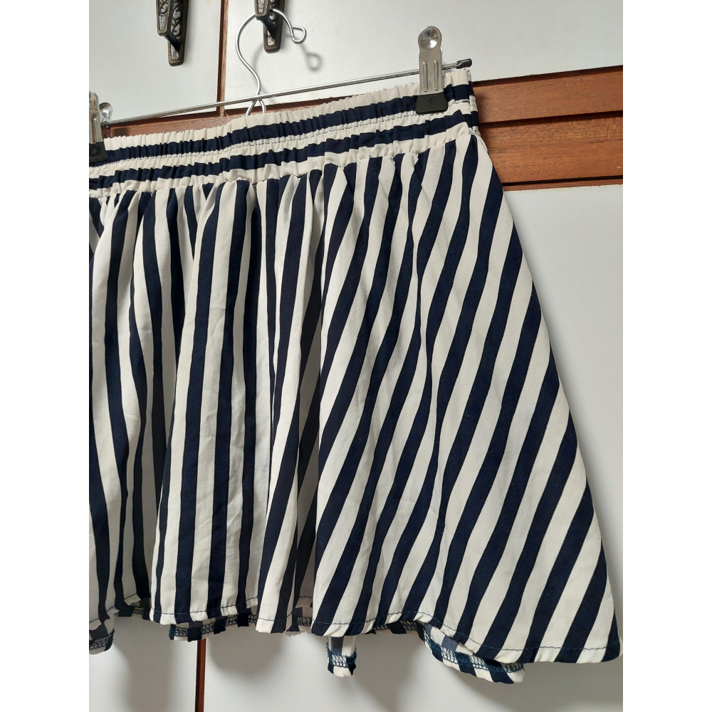 韓系甜心 黑白條紋小短裙(含安全褲)-細節圖7
