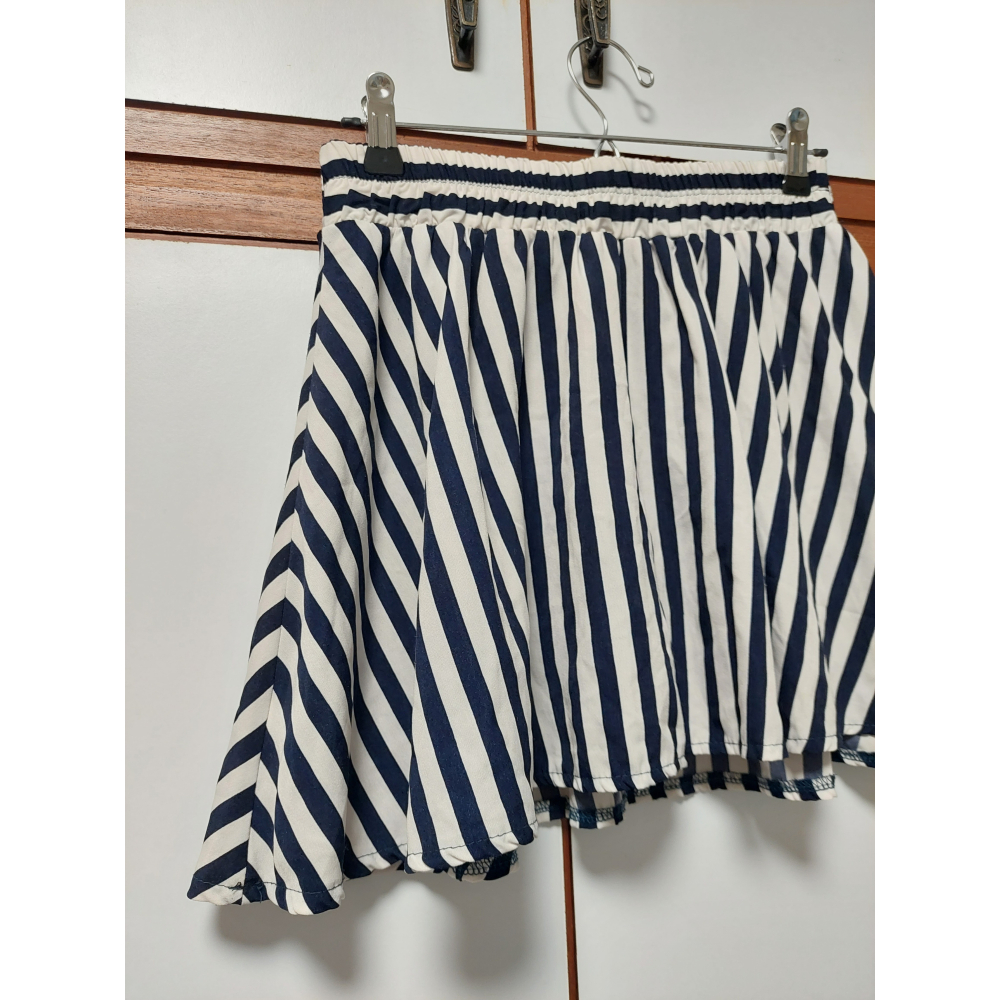 韓系甜心 黑白條紋小短裙(含安全褲)-細節圖8