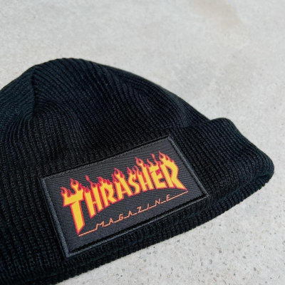 《現貨商品》Thrasher 貼布刺繡標 針織帽 短毛帽