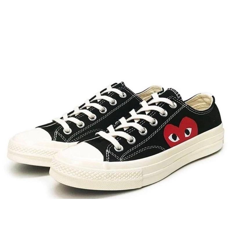 《現貨商品》CDG Play X Converse 1970 川久保玲 黑白愛心 帆布鞋-細節圖3