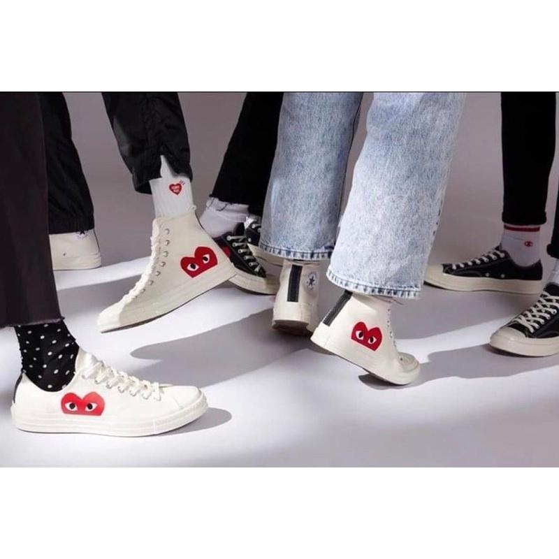 《現貨商品》CDG Play X Converse 1970 川久保玲 黑白愛心 帆布鞋-細節圖4